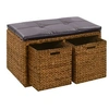 Image de Banc avec 2 paniers Jacinthe d'eau 71 x 40 x 42 cm Marron