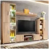 Image de Unité murale TV avec lumières LED Chêne sonoma