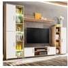 Image de Meuble TV mural avec lumière LED Chêne sonoma et blanc