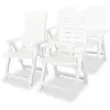 Image de Lot de 4 chaise en plastique pliable H. 108 cm exterieur blanc