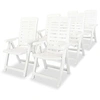 Image de Lot de 6 chaise exterieur pliable H. 108 cm en plastique blanc