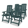 Image de Lot de 4 chaise exterieur pliable H. 108 cm en plastique vert