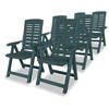 Image de Lot de 6 chaise exterieur pliable H. 108 cm en plastique vert