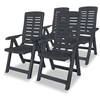 Image de Chaises inclinables de jardin lot de 4 Plastique Anthracite