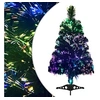 Image de Arbre de Noël Artificiel Fibre Optique 64 cm Vert Sapin Décoration Fête
