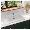 Image de Lavabo en Granit Blanc Lave-mains Toilette Vasque de Salle de Bains 142964