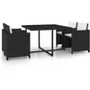 Image de Salon de jardin rotin noir 5 pieces 4 personnes