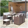 Image de 6-delige Tuinset met kussens poly rattan bruin43904