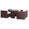 Image de Salon de jardin modulable polyethylene marron 5 pieces