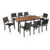 Image de Ensemble à manger d extérieur 9 pcs résine tressée et acacia