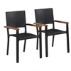 Image de Lot de 2 chaise H. 88 cm empilable non pliable en resine tressee exterieur noir