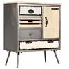 Image de Buffet Bois de manguier massif et acier 65 x 33 x 76 cm
