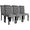 Image de Chaises à manger lot de 6 gris foncé tissu