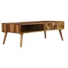 Image de Table basse Bois massif avec finition miel 110x50x37 cm