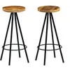 Image de Lot de 2 chaise de bar en bois empilable non pliable H. 76 cm interieur