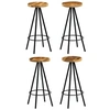 Image de Lot de 4 chaise de bar en bois non pliable H. 76 cm interieur