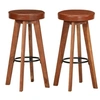 Image de Lot de 2 chaise de bar en acacia non pliable interieur H. 76 cm bois