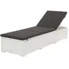 Image de Chaise longue en resine tressee H. 31 cm blanc L. 195 cm non empilable non pliable