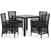 Image de Salon de jardin resine tressee noir 5 pieces 90.0 x 90 x 75.0 4 personnes