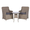 Image de Ensemble de bistro 3 pcs avec coussins Résine tressée Marron