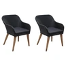 Image de Chaises d extérieur lot de 2 avec coussins Résine tressée Noir