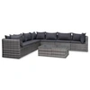Image de Salon de jardin 8 pcs avec coussins Résine tressée Gris