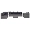 Image de Salon de jardin gris 7 pieces resine tressee 72 x 72 x 63 6 personnes