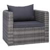 Image de Chaise H. 63 cm empilable non pliable exterieur en resine tressee gris