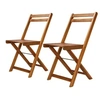 Image de Lot de 2 chaise exterieur pliable en acacia H. 80 cm bois