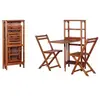 Image de Mobilier de bistro pliable 3 pcs Bois d acacia solide