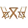 Image de Ensemble de bistro pliable 3 pcs avec coussins Acacia solide