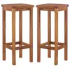 Image de Lot de 2 chaise de bar H. 74 cm non pliable en acacia interieur marron