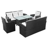 Image de Canapés d'Extérieur 5 pcs Résine Tressée Noir et Blanc Crème Mobilier 43972