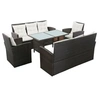 Image de Salon de jardin - - 5 pcs - Résine tressée - Marron - 6 personnes