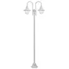 Image de Lampadaire de jardin E27 220 cm Aluminium 2 lanternes Blanc