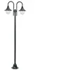 Image de Lampadaire de jardin - - 220cm - Aluminium - 2 lanternes - Vert foncé
