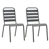 Image de Lot de 2 chaise exterieur empilable non pliable H. 84 cm en acier gris