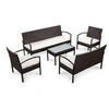 Image de Ensembles de chaises. canapes et tables de jardin resine tressee beige 4 personnes 58 x 155 x 72 5 pieces