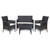 Image de Ensembles canapes. fauteuils et tables de jardin polyethylene 4 personnes noir 58 x 105 x 84 cm 4 pieces
