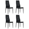 Image de Chaises à manger lot de 4 noir similicuir