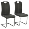 Image de Chaises à manger cantilever lot de 2 gris similicuir