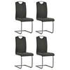 Image de Lot de 4 chaise en acier non pliable interieur H. 100 cm gris