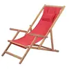 Image de Chaise pliable de plage Tissu et cadre en bois Rouge