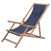 Image de Chaise pliable de plage Tissu et cadre en bois Bleu