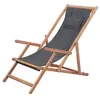 Image de Chaise pliable de plage Tissu et cadre en bois Gris