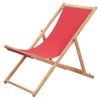 Image de Chaise pliable de plage Tissu et cadre en bois Rouge