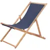 Image de Chaise pliable de plage Tissu et cadre en bois Bleu