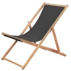 Image de Chaise pliable de plage Tissu et cadre en bois Gris