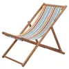 Image de Chaise pliable de plage Tissu et cadre en bois Multicolore