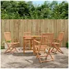 Image de Ensemble à manger d extérieur pliable 5pcs Bois d acacia solide